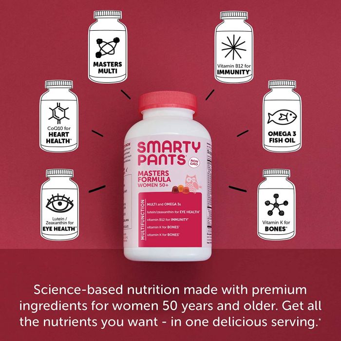 Smarty Pants Women's 50 Plus Masters Formula Multivitamin 120 Gummies