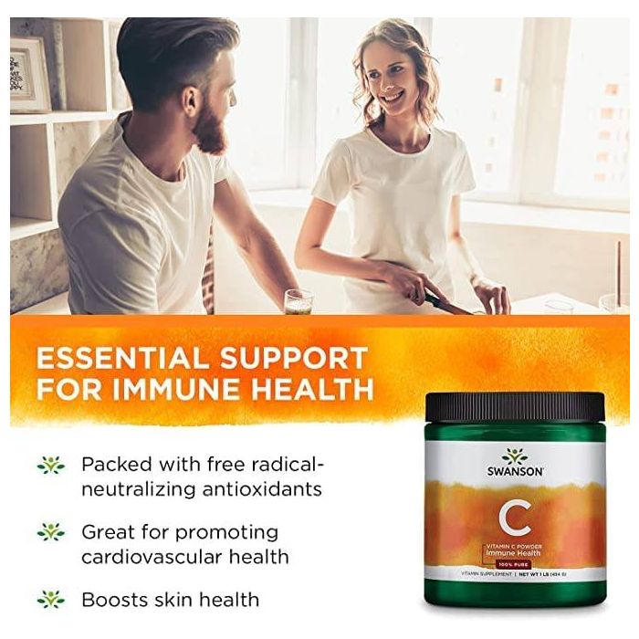Swanson Vitamin C Powder Immune System Support Supplement 16 Oz