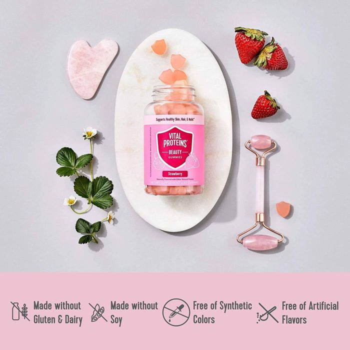 Vital Proteins Beauty Gummies 60 Strawberry Flavored Health Support