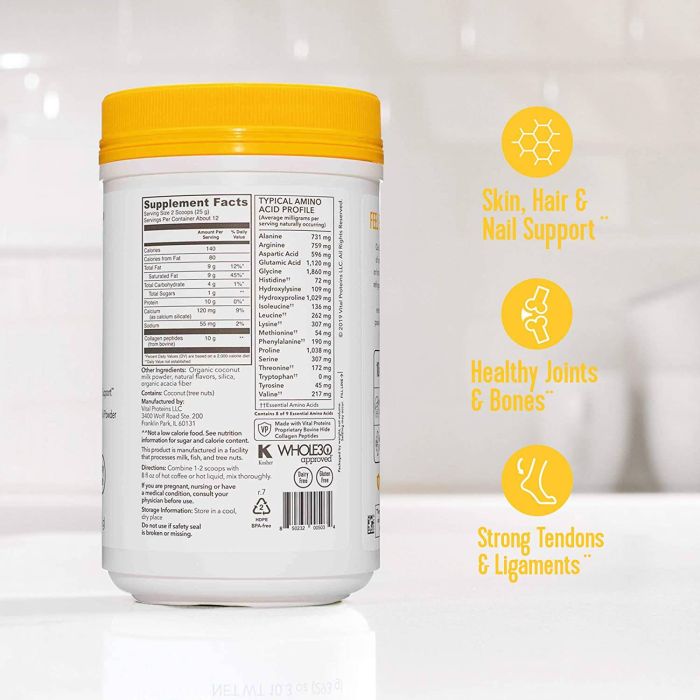 Vital Proteins Collagen Coffee Creamer Vanilla Flavored 10.6 Oz