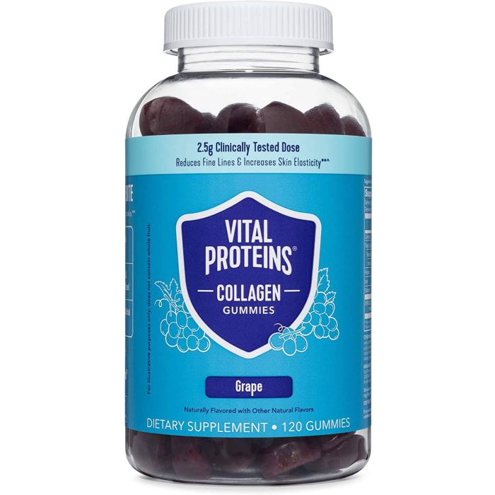 Vital Proteins Collagen Gummies 120 Grape Flavored Supplement