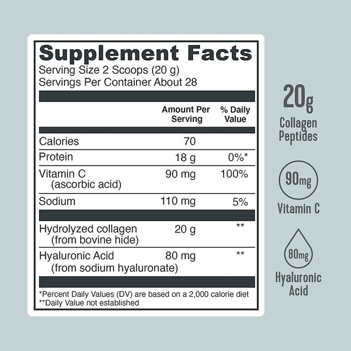 Vital Proteins Collagen Peptides Unflavored Health Support Powder