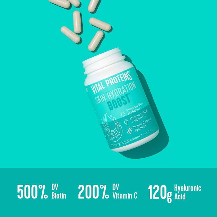 Vital Proteins Skin Hydration Boost Plant Based 60 Caps Gluten Free