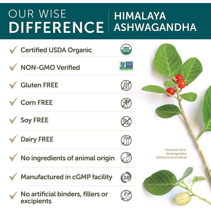 Organic Ashwagandha Herbal Energy Booster Himalaya 60 Caplets