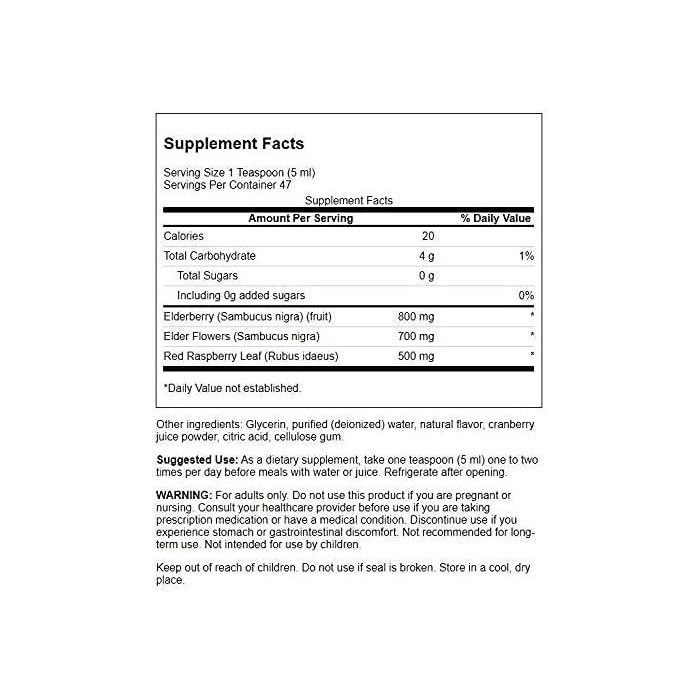 Swanson Elderberry Extract Syrup 4 oz – no sugar added immune support formula
