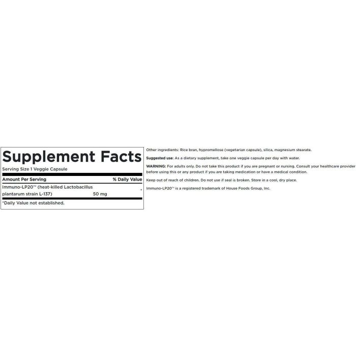 Heat-treated Lactobacillus postbiotic for immune health – Swanson IMMUNO-LP20