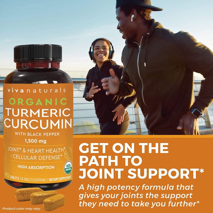 Viva Naturals Organic Turmeric Curcumin 1500mg Heart Health 90 Caps