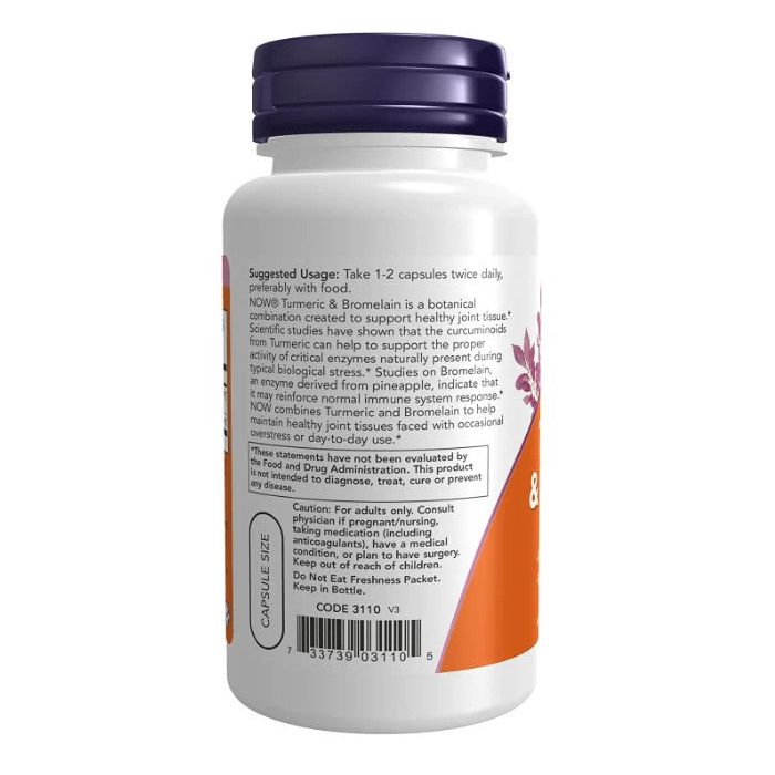 "Turmeric and bromelain blend for inflammation and recovery – NOW joint formula"