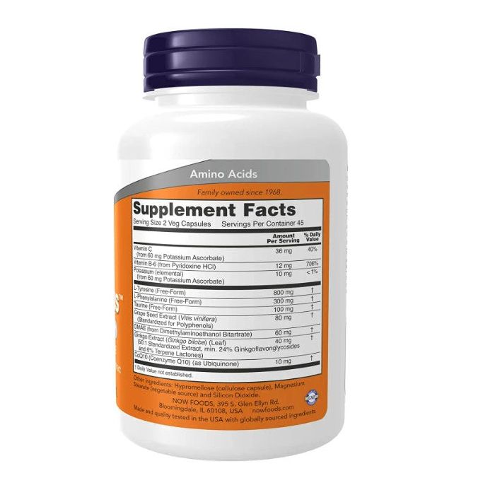 NOW True Focus Neurotransmitter Support 90 Veggie Caps Amino Acids