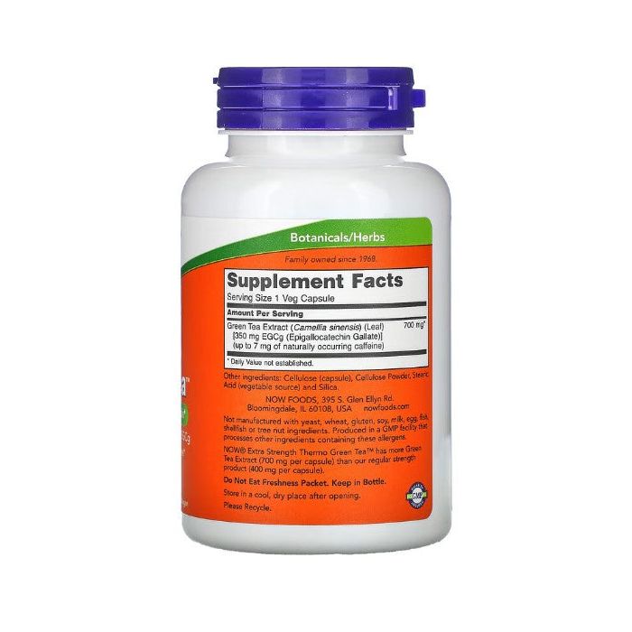 NOW Extra Strength Thermo Green Tea 90 Veg Caps Supports Thermogenesis