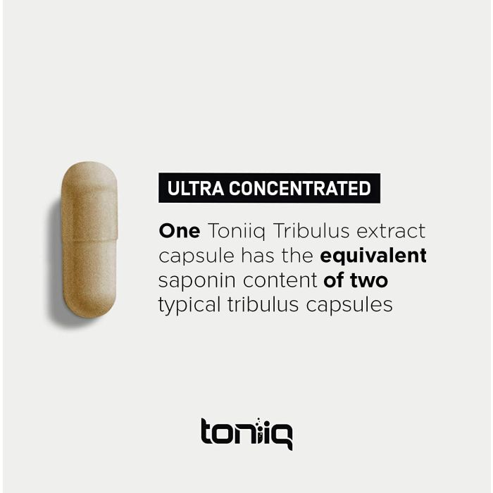 Toniiq Tribulus testosterone booster – plant-based supplement for improved strength and endurance.