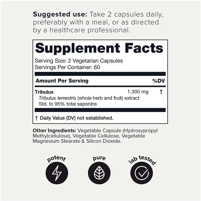Toniiq Ultra Concentrated Tribulus – natural testosterone support supplement in 120 capsules.