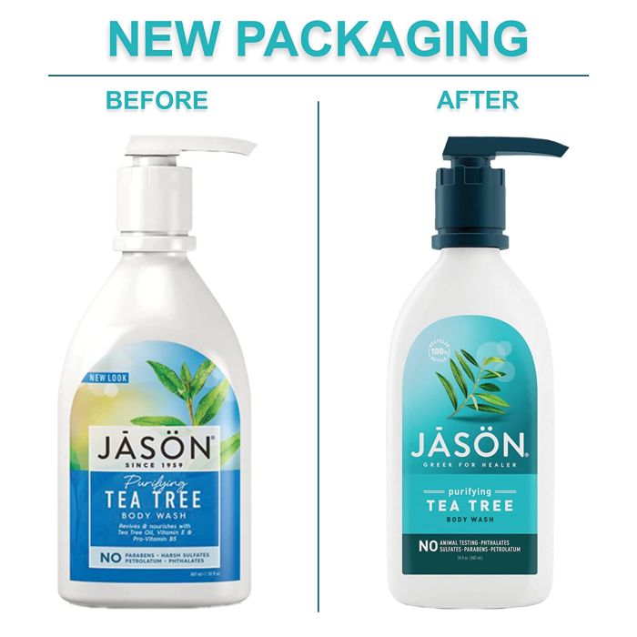 Jason Tea Tree Body Wash 30 oz bottle – vegan, sulfate-free cleanser for daily use