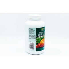 Supplement facts label showing saw palmetto, zinc, lycopene per softgel