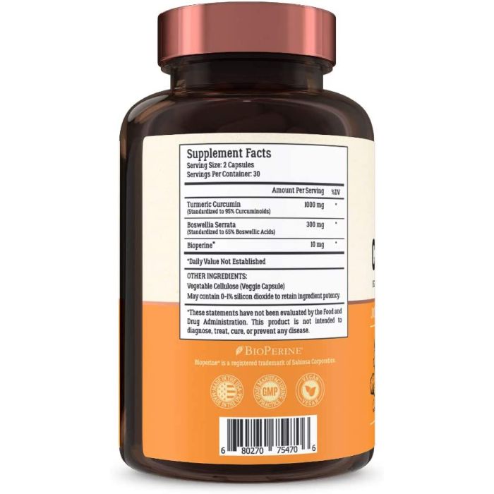 Live Conscious CurcuWell Turmeric Boswellia Joint Support 60 Caps