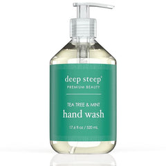 "Back label of Deep Steep hand wash – ingredients and certifications"