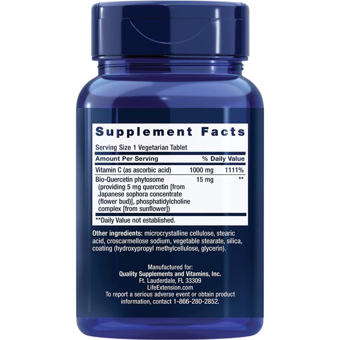 Life Extension Vitamin C Bio Quercetin Phytosome Gluten Free Vegitabs