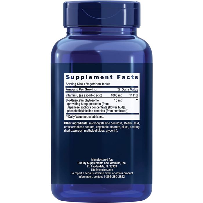 Life Extension Vitamin C Bio Quercetin Phytosome Gluten Free Vegitabs