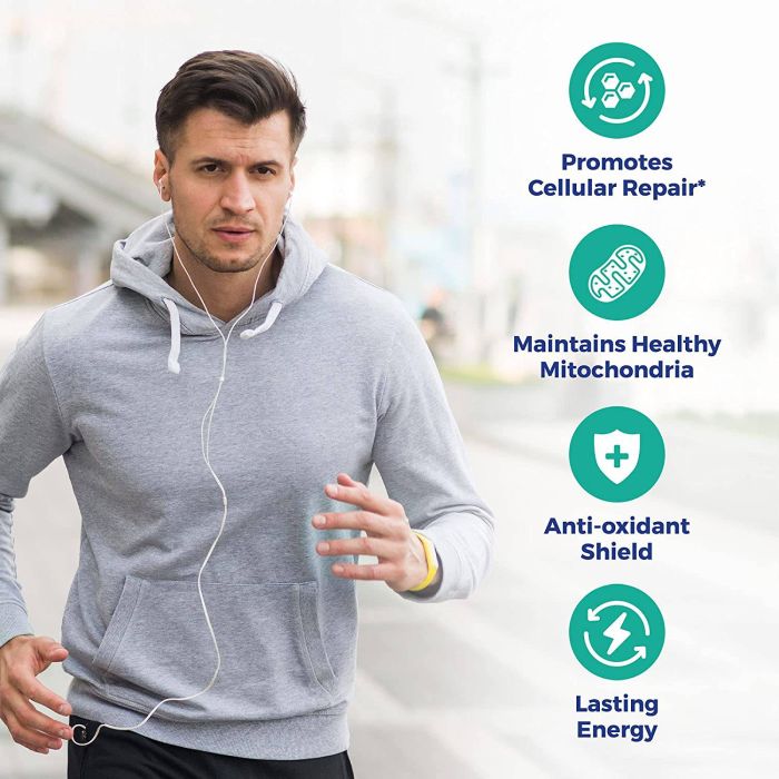 Supplement facts for Vital Remedy MD Vital Youth Energy Booster – featuring Rhodiola, Ginseng, Vitamin C, and more.