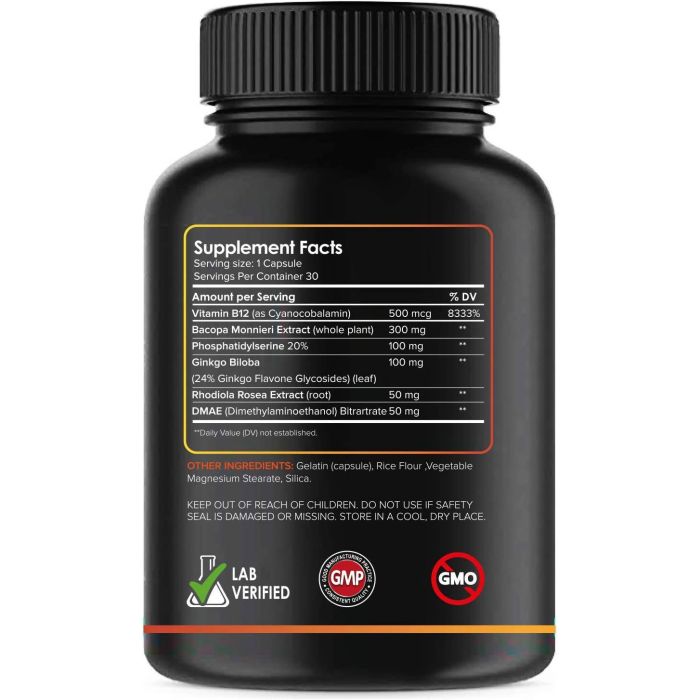 Certifications badge row: Made in USA, GMP, Non‑GMO