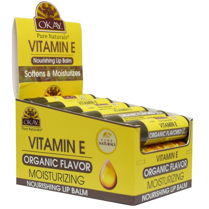 OKAY Pure Naturals Vitamin E Organic Flavored Lip Balm 0.15oz / 5g - supplementcorner