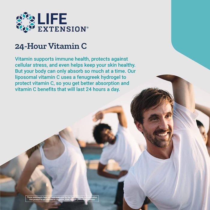 Life Extension Vitamin C 24 Hour Liposomal Hydrogel Formula 60 Vegitab