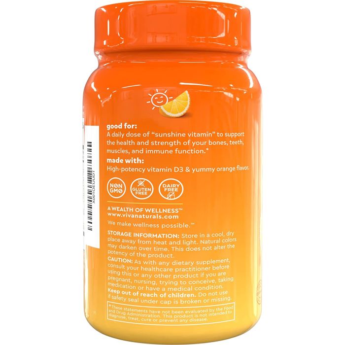 Vitamin D3 gummies for bone, mood, and immune health