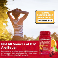 Strawberry-flavored vitamin gummies in a clear bottle – 60 count