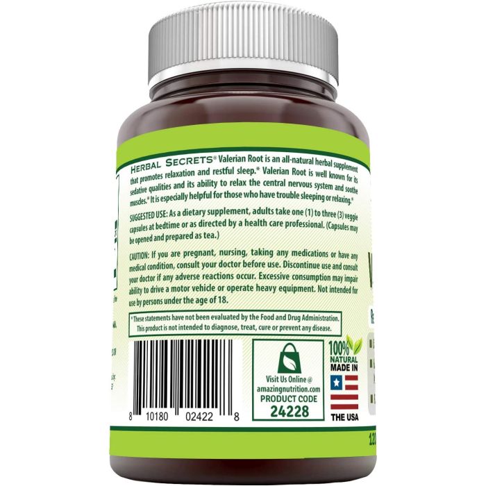 Vegan capsule bottle – Herbal Secrets calming aid for sleep and stress relief