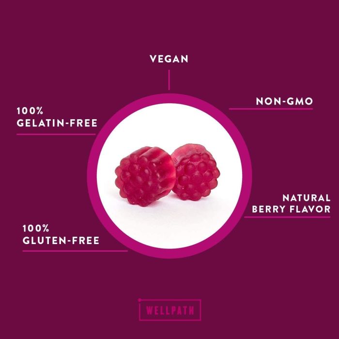 Close-up of elderberry gummies in bottle – tasty daily wellness formula