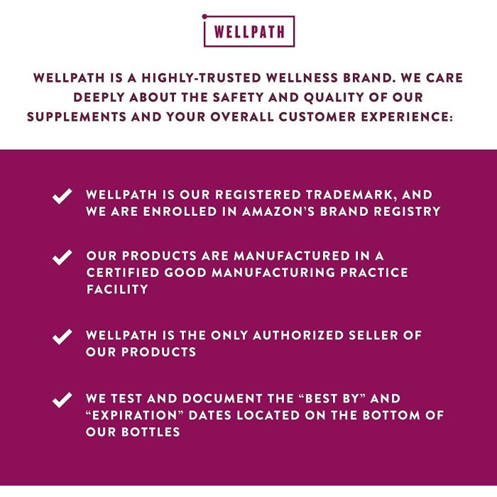 Supplement Facts label for WellPath Boost – showing elderberry, vitamin C, zinc