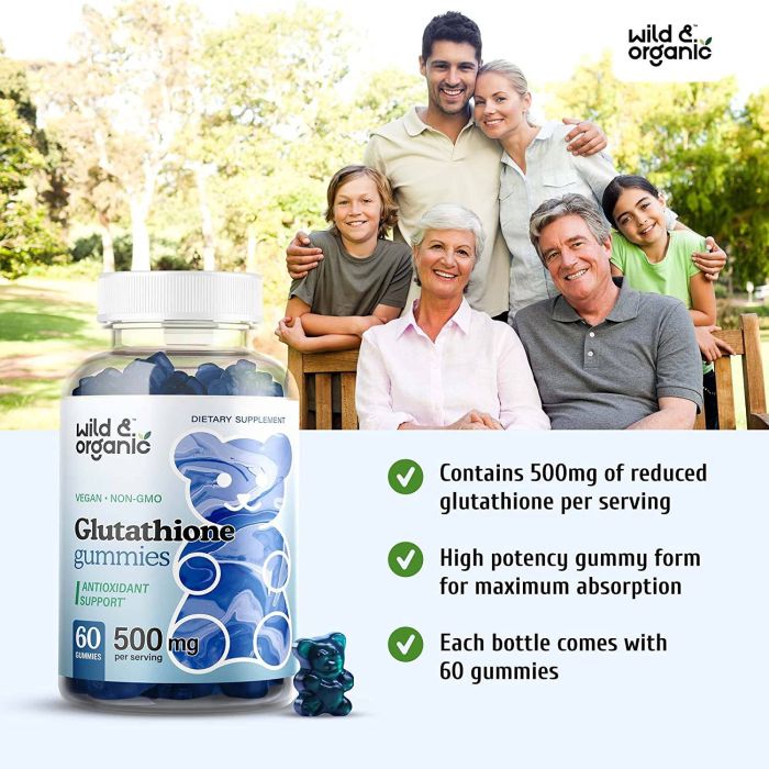 Wild Organic Glutathione Gummies – Organic, non-GMO, and gluten-free antioxidant support supplement.