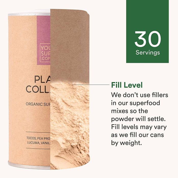 Measuring scoop in powder with vibrant natural color