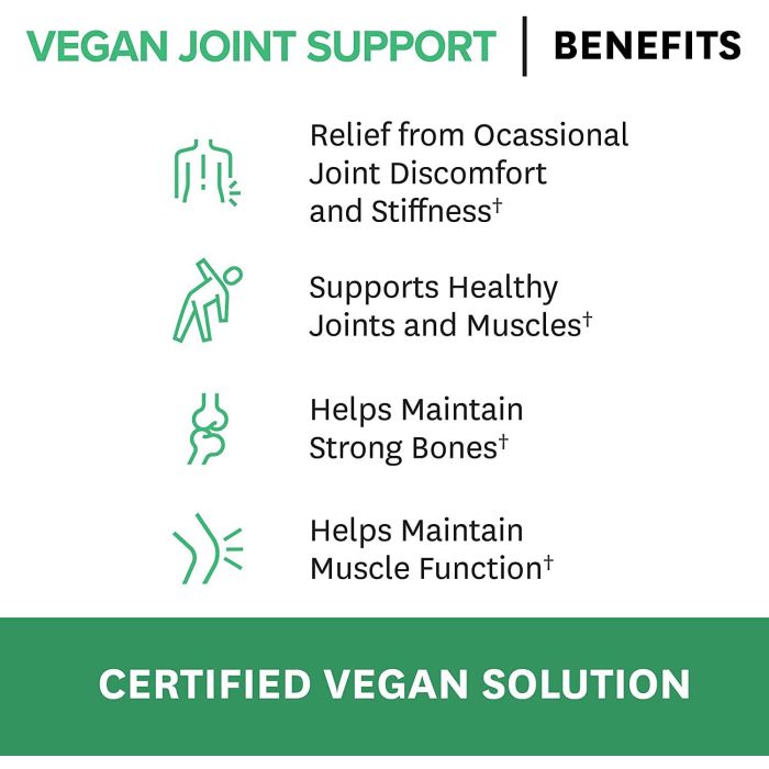 Dietary supplement facts panel for Zenwise Daily Vegan Joint Support 60 caps