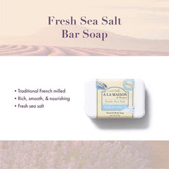 A La Maison Fresh Sea Salt Bar Moisturizing Hand Soap 8.8 Oz - supplementcorner