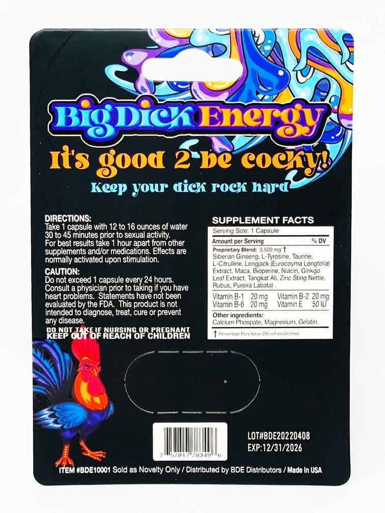 Big Dick Energy Male Enhancement Black Pill - supplementcorner.com