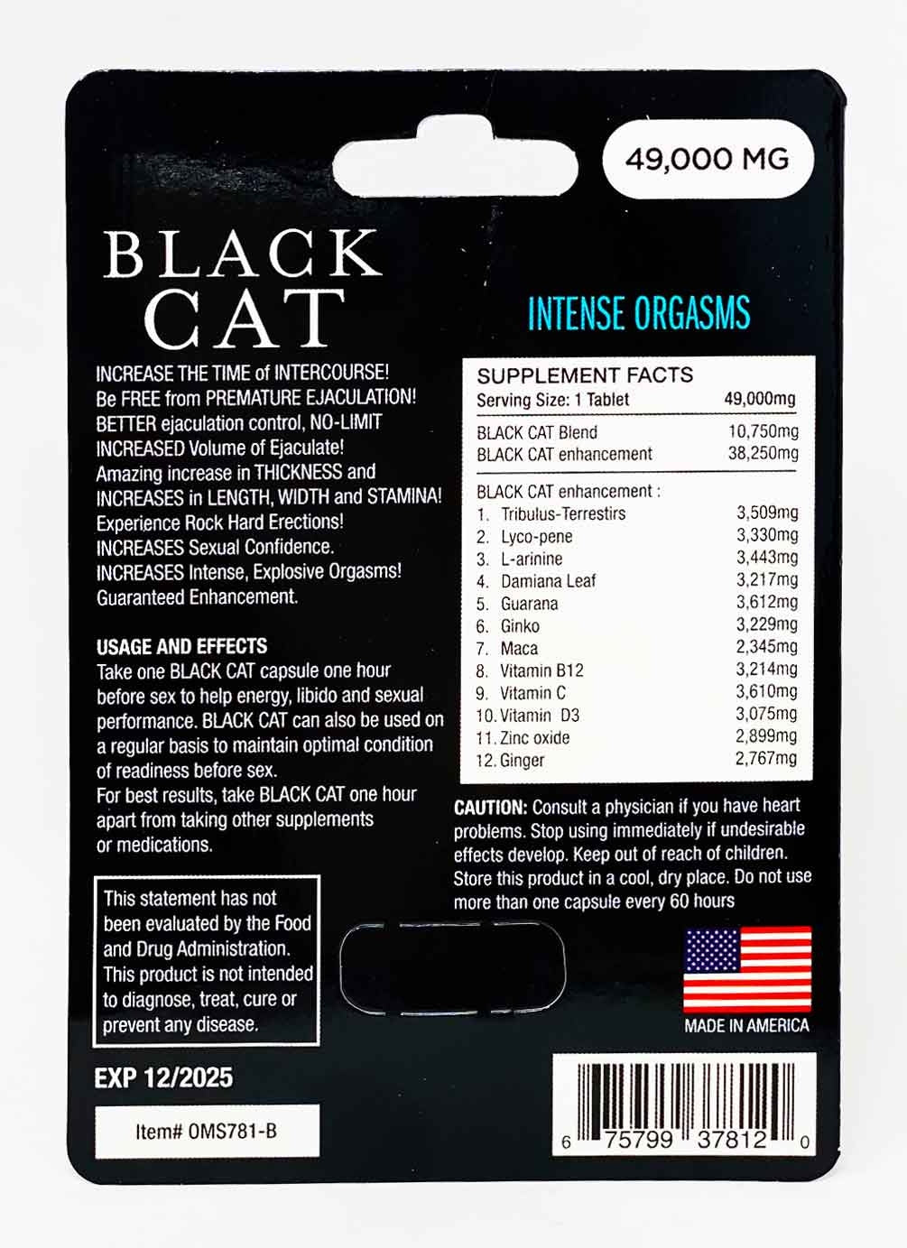 Black Cat 49000mg Male Enhancement Blue Pill - supplementcorner.com