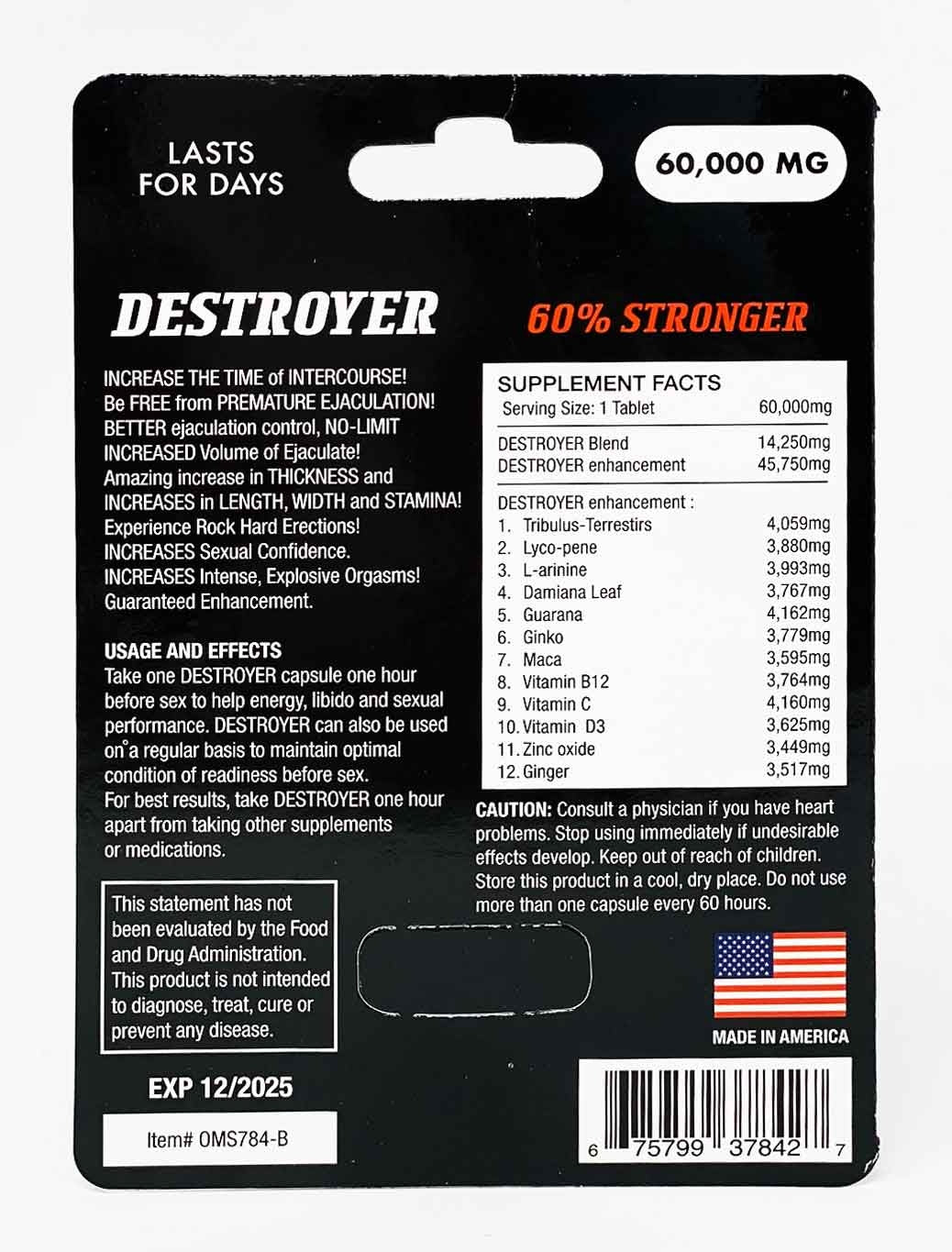 Destroyer 60000mg Male Enhancement Red Pill - supplementcorner.com