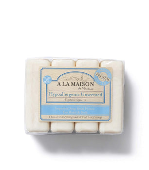 A La Maison Hypoallergenic Unscented Moisturizing Bar Soap 4 Ct 3.5 Oz - supplementcorner