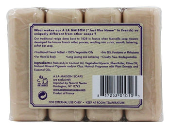 A La Maison Lavender Flower Moisturizing Hand Bar Soap 4 Ct 3.5 Oz - supplementcorner