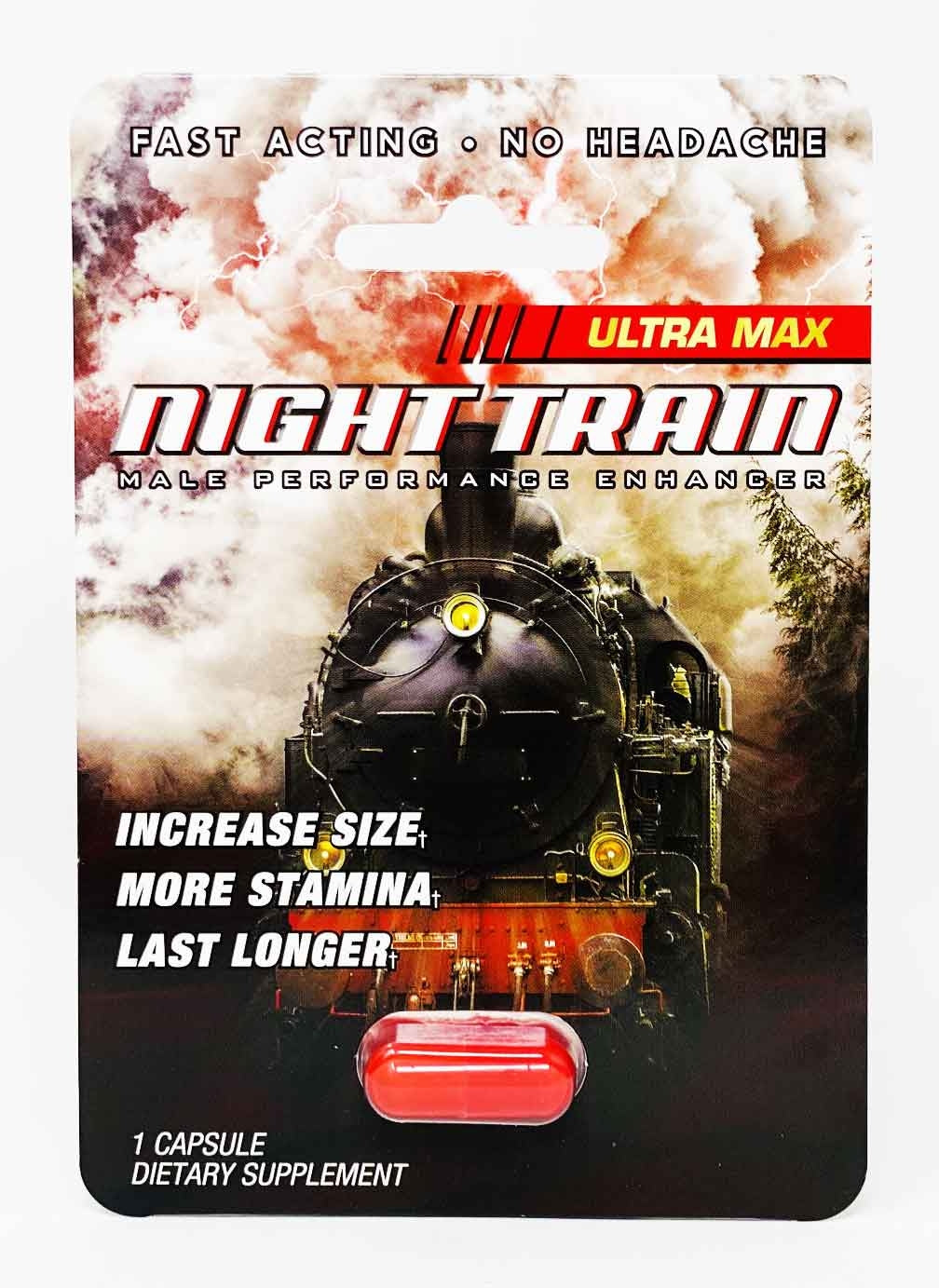 Red Pill Night Train Ultra Max 1600mg Male Enhancement - supplementcorner.com