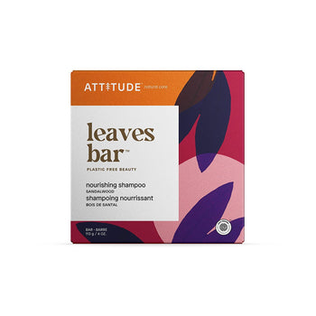 Attitude Leaves Bar Nourishing Shampoo Bar Sandalwood 4oz Cruelty Free - supplementcorner