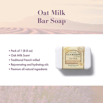 A La Maison Oat Milk Moisturizing Hand Body Bar Soap 8.8 Oz - supplementcorner