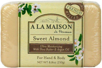 A La Maison Sweet Almond Moisturizing Hand Body Bar Soap 8.8 Oz - supplementcorner