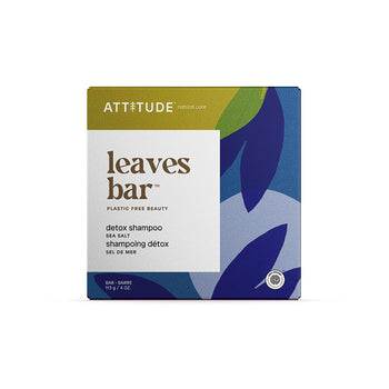 Attitude Leaves Bar Detox Shampoo Bar Sea Salt 4 oz Vegan - supplementcorner