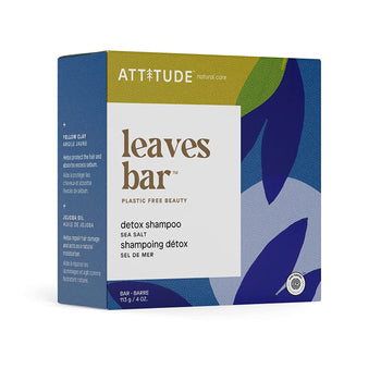 Attitude Leaves Bar Detox Shampoo Bar Sea Salt 4 oz Vegan - supplementcorner