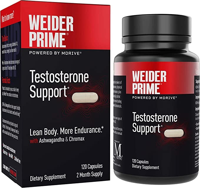 Weider Prime Testosterone Supplement for Men 120 Capsules - supplementcorner.com